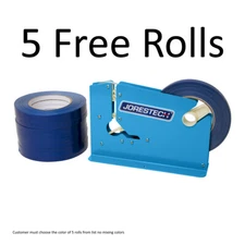 Poly Bag Sealer Tape Dispenser for 3/8" and 5 Rolls JORESTECH