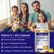 Mulittea Premium Vitamin C & Zinc Supplements – Boost Energy & Brighten Skin