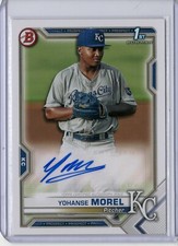 2021 BOWMAN BASEBALL YOHANSE MOREL 1ST BOWMAN PAPER AUTO KC ROYALS PAPR-YM