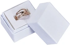 Ring Jewelry Boxes 100 Matte White Inserts 1 ½” x 1 ¼" x 1 ½” Rings Lidded