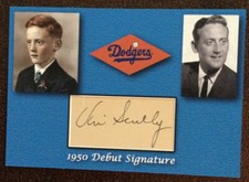 Vin Scully Debut Signature Custom Card signed 3x5 HOF Holy Grail of Autographs!