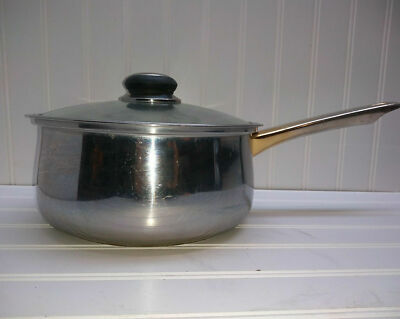 Chef's Mark Cookware Stainless Copper Base 3 Qt Saucepan Sauté Pot Fry Pan & Lid