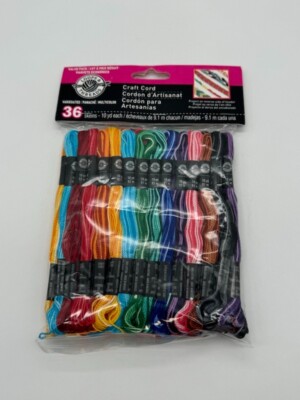 Loops & Threads 36 Skein Craft Cord Variegated Embroidery Floss New Sealed