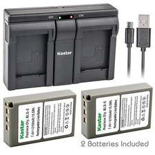 BLS-5 Battery Dual USB Charger for Olympus Stylus 1, Stylus 1s, E-P1 E-P2 E-PM2