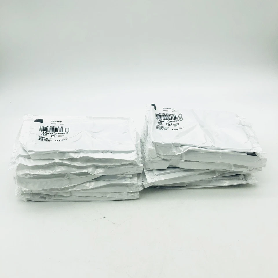 Leviton - PJ8-E 1-Gang Duplex Receptacle Wallplate, Midway Size, 20-Pack, Black Foto 4 de 4