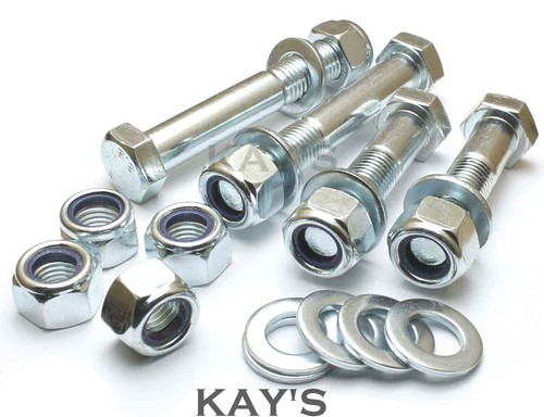 M16 PART THREADED BOLTS + NYLOC NUTS + WASHERS HIGH TENSILE 8.8 ZINC PLATED HEX - Picture 1 of 4