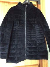 Ladies Velvet Faux Down Jacket. Black. Size: Medium (12-14) **final Price**