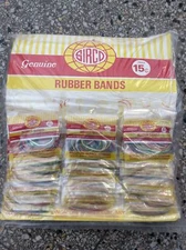 VINTAGE SIRCO GENUINE RUBBER BANDS CARDBOARD STORE DISPLAY 24ct