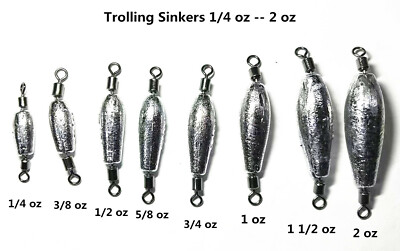 Trolling Sinkers Insert #7 Crane Swivels Fishing Sinkers  - 10 per pack