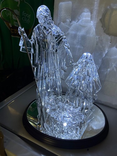 Illuminated Holy Family Ice Crystal Sculpture Acrylic Figures COMPLETE - Picture 2 of 7