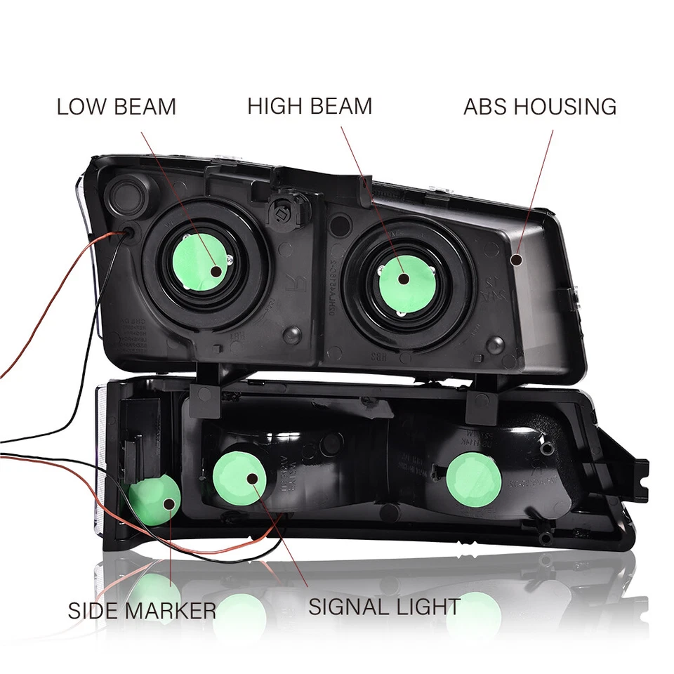 Fit For 2003-2007 Chevy Silverado LED DRL Headlight Bumper Lamps Tail Lights New - Image 4 of 4