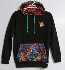 Adult Unisex Grassroots California 420 Rainbow Rose Stash Hoodie Black/Multi