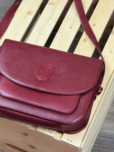 Vintage 90's must de Cartier Red Leather Shoulder Bag - Picture 5 of 22