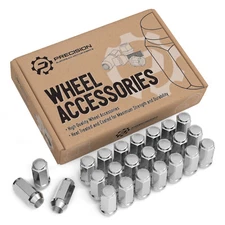 (24) 14x1.5 Lug Nuts | Acorn Bulge Long Closed | XL Tall Chrome | 14x1.5 Threads