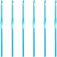 6Pcs 5mm Aluminum Crochet Hook Knitting Needles US Size H (Size 8) for DIY 