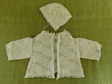 Antikes Taufkleid mit Haube gekl&ouml;ppelt feine Arbeit  !E