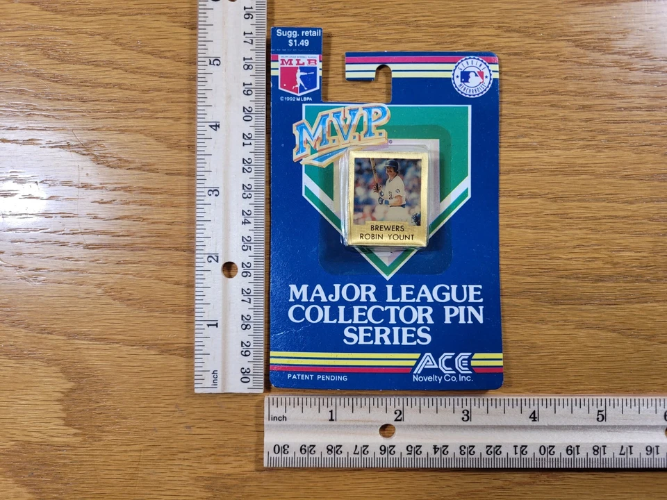 Prendedor de solapa Robin Yount Milwaukee Brewers Gold MLB equipo de béisbol M.V.P. Pin sombrero Foto 3 de 4