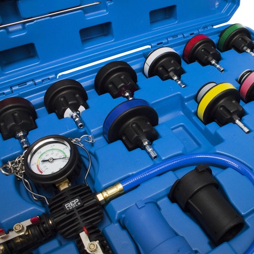 TECPO Kühlsystem Prüfgerät Mit Frostschutz - 27-teilig Für Auto Werkstatt