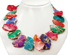 Extraordinary Necklace Made Of Multicolored Sea Sediment In Free Form