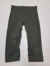 Lululemon Ebb and Flow Crop Green Seamless Tight Legging Size 6 Womens
