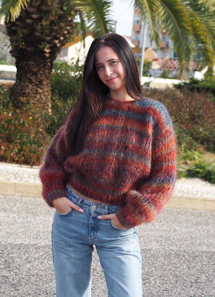 Silk Mohair Sweater HandKnitted Handmade 100% Natural Sweater by