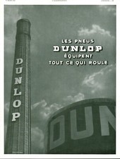 Publicité ancienne automobile pneu Dunlop 1940 issue de magazine
