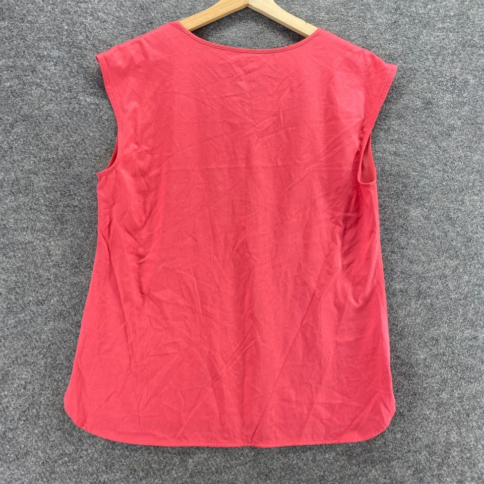 Blusa Van Heusen Mujer L Grande Rosa Cuello en V Sin Mangas Correa Ancha Pullover Foto 2 de 4