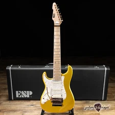 ESP LTD JRV-8 LH Javier Reyes Left-Handed 8-String Guitar w/ Case –Metallic Gold
