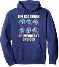 Types of Baseball Pitches Life Choices Pitcher Player Unisex Hooded Sweatshirt