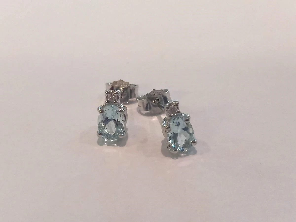 Orecchini Donna Placcati Oro Bianco Con Zircone Ovale Taglio Alone - Gioielli Lusso CZ Ipoallergenici, Regalo Per Compleanno O Natale YA5119