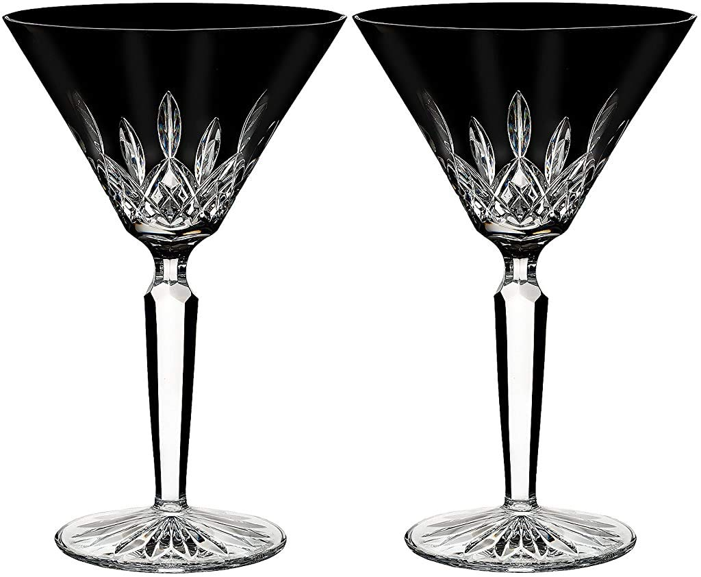 Lismore Black Martini Glass, Set of 2
