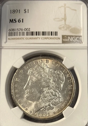 1891 NGC MS61 Morgan Silver Dollar