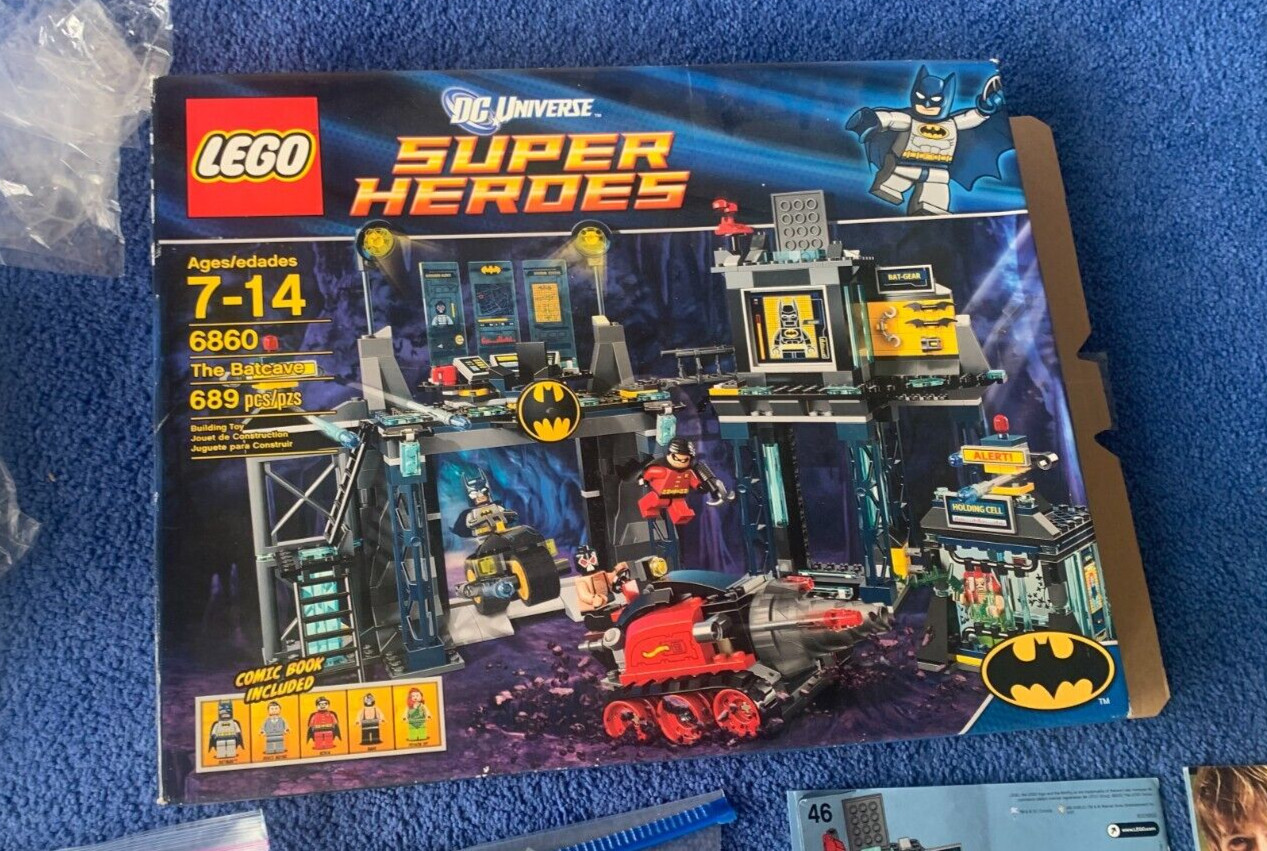 Lego Set 6860 The Batcave BATMAN II No Figures, with box and instructions