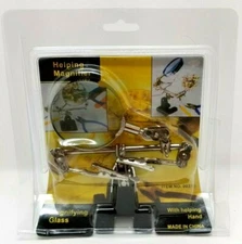 Helping Hands Magnifier Glass w/ Alligator Clips for Inspecting Crafting (G17)