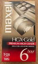 Maxell HGX Gold T-120 VHS Blank Video Cassette 6 Hour VCR Premium High Grade Vtg
