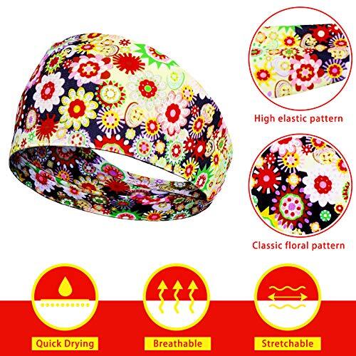 8 Pieces African Headband Stretchy Boho Print Hairband Yoga Running Floral - Picture 3 of 6