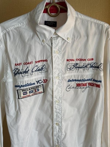 Men Paul & Shark Shirt White Cotton 46