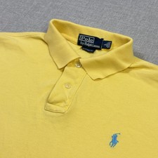 Polo Ralph Lauren Polo Shirt Mens Large Yellow Short Sleeve Collared Slim Fit