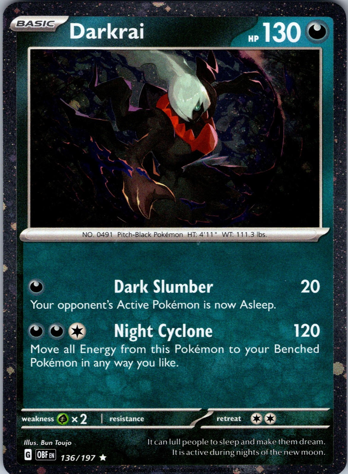 Darkrai Obsidian Flames 136/197 Cosmos Holo EN NM