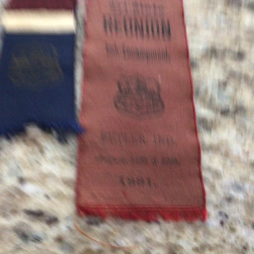 Vintage Tri-State Reunion Ribbon Butler, Ind. 1881 Encampment + USA Ribbon