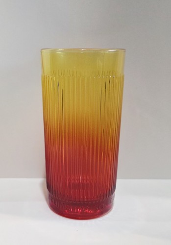 RARE Drumshanbo Gunpowder Irish Gin Amberina Embossed Cocktail Highball Glass 5"