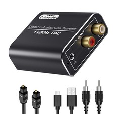 Audio Converter SPDIF Optical/Coaxial to RCA w/USB Power 20Hz-20kHz Range