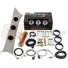 GlowShift W7 Boost EGT Fuel PSI Gauges + Taupe Pod for 10-18 Dodge Ram Cummins