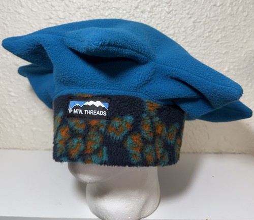 VTG 90s Mountain Threads Snowboard Ski Jester Hat Mens L-XL Teal Blue EUC