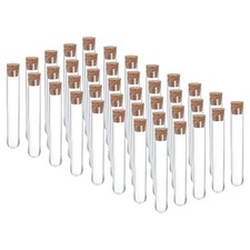 10ml Plastic Test Tubes with Cork Stoppers, 40Pcs 100x16mm Tubes