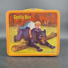 Vintage 1968 Gentle Ben Metal Lunchbox with Thermos - Aladdin CBS TV