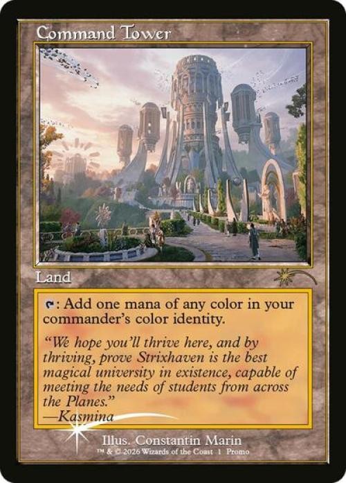Command Tower (Strixhaven: Omens of Chaos) -Foil Damaged / Poor MTG