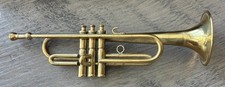 Vintage Mini Brass Cornet / Trumpet w Case 5” Miniature Instrument