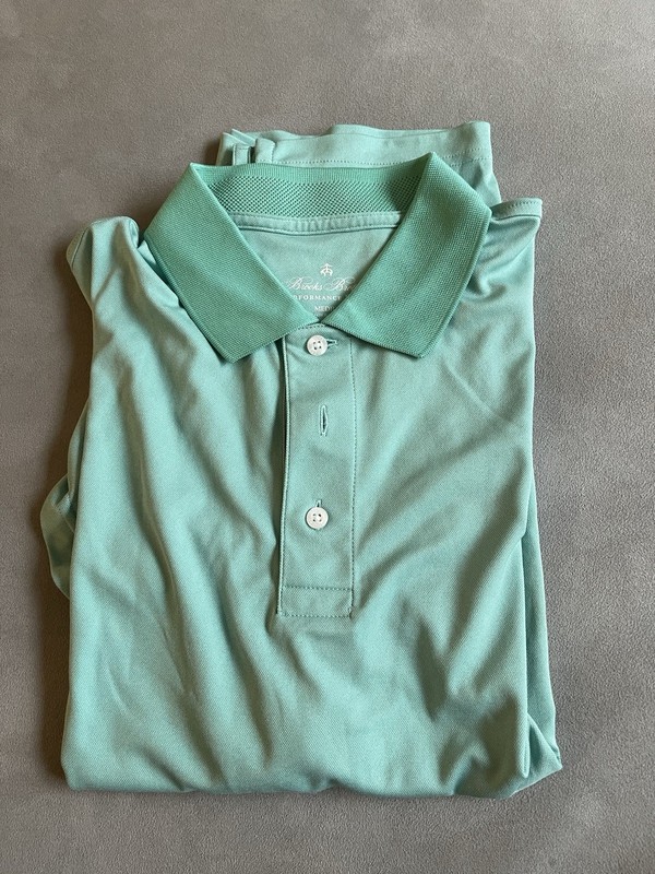 Brooks Brothers Green Textured Performance Polo Size M