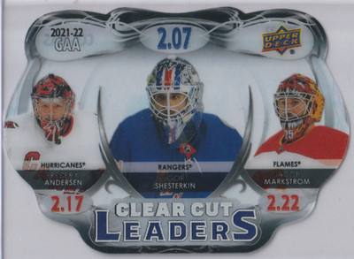 Shesterkin / Andersen / Markstrom 2022-23 Upper Deck Clear Cut Leaders
